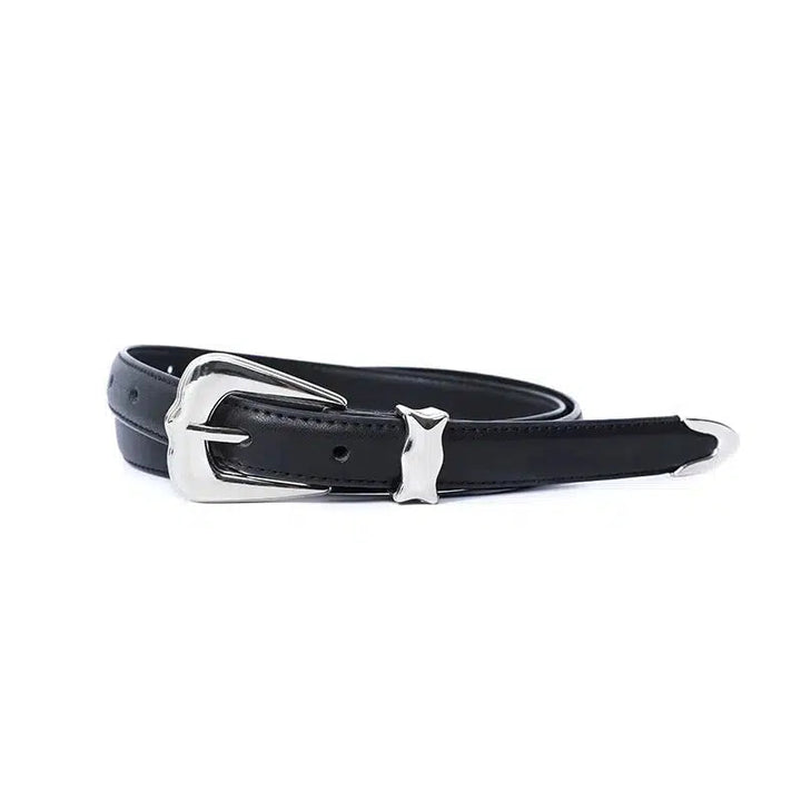 Stylish Leather Belts with Decorative Buckles