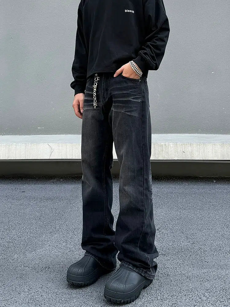 Stylish Washed Denim Pants