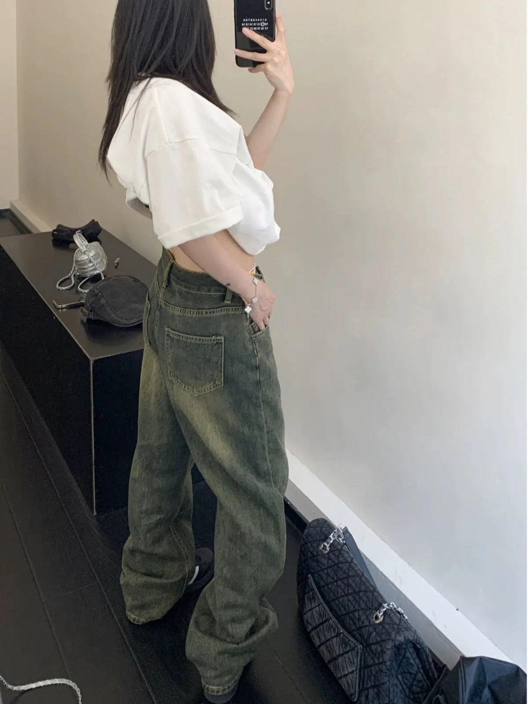 Stylish Wide-Leg Denim Pants