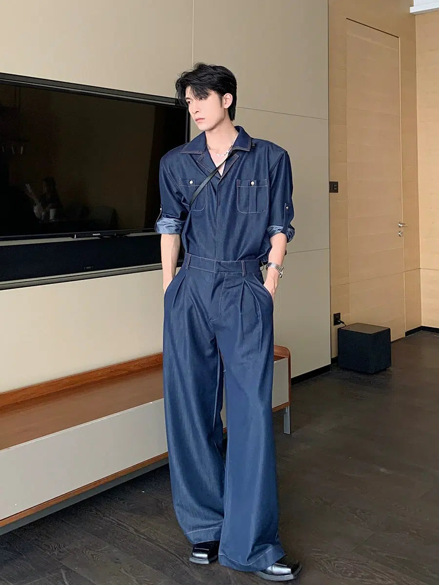 Stylish Wide-Leg Pants Suit Set