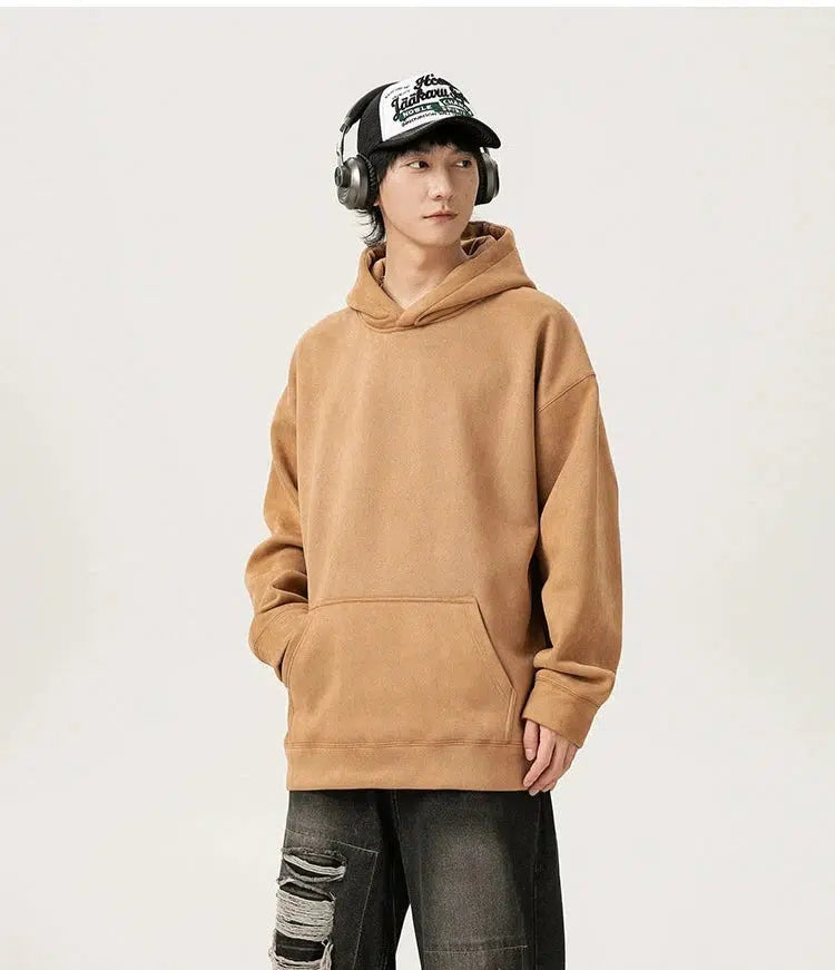 Suede Comfortable Oversized Hoodie