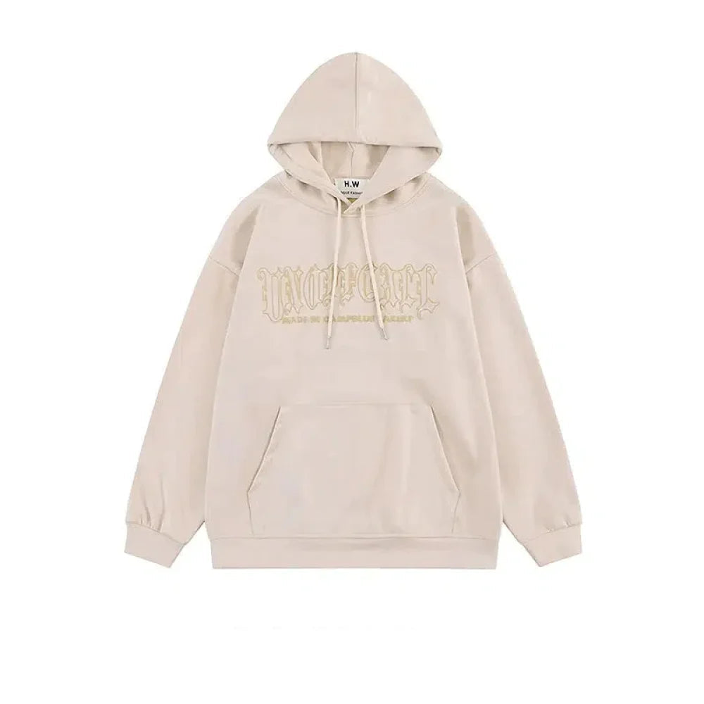 Suede Printed Hooded Sweatshirt