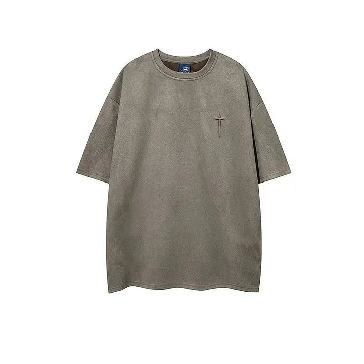 Suede Short-sleeved T-shirt