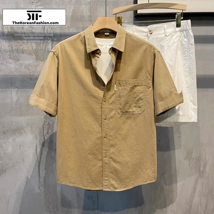 Summer Lapel Short-Sleeve Shirt