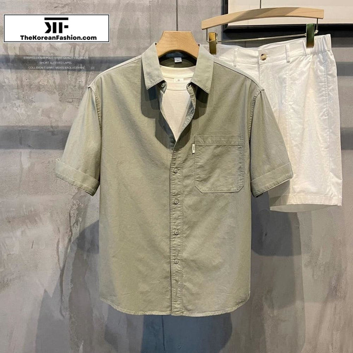 Summer Lapel Short-Sleeve Shirt