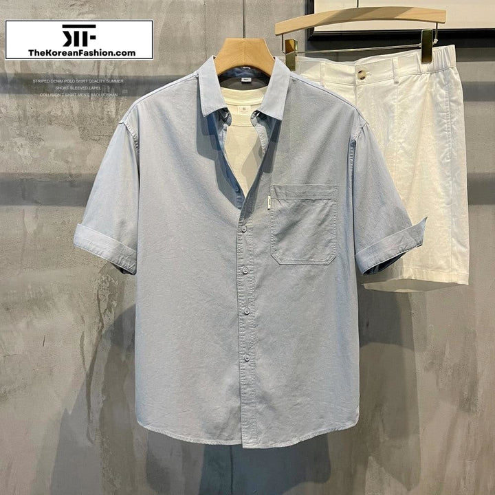 Summer Lapel Short-Sleeve Shirt