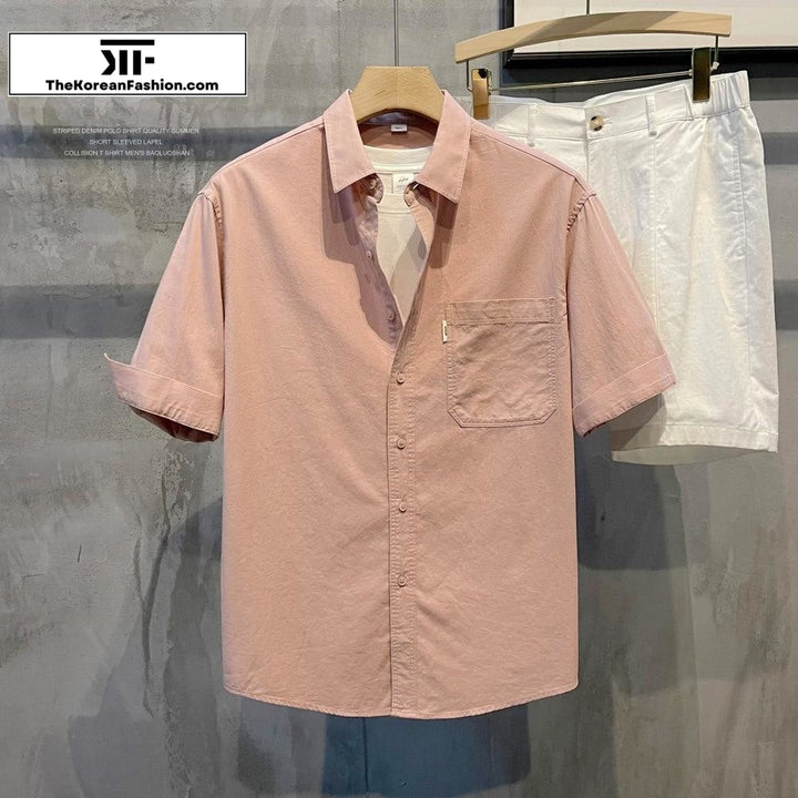 Summer Lapel Short-Sleeve Shirt