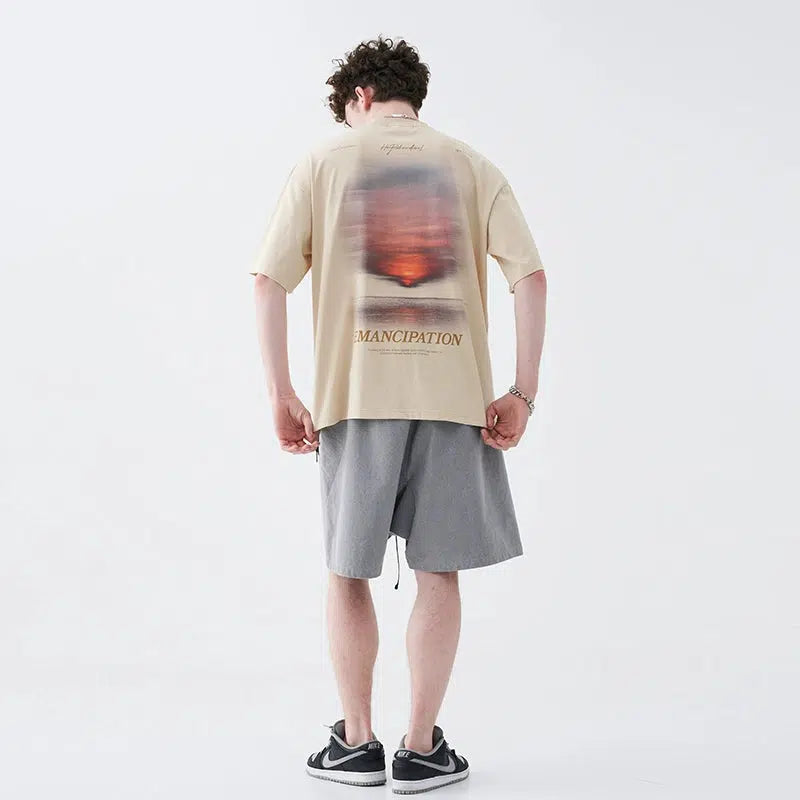 Sunset Graphic Crew Neck T-Shirt