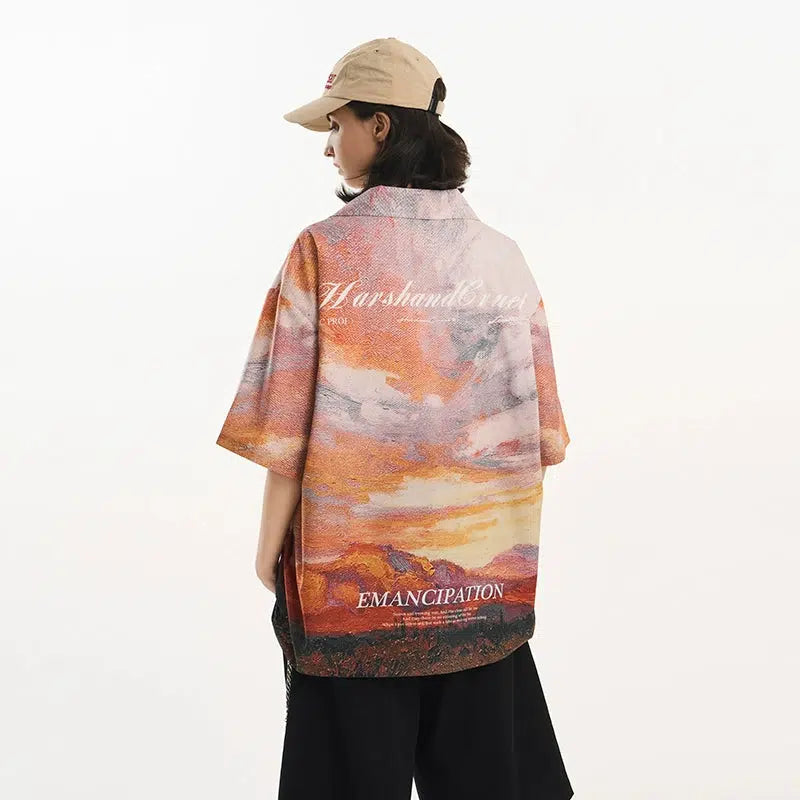 Sunset Pattern Button-down Shirt