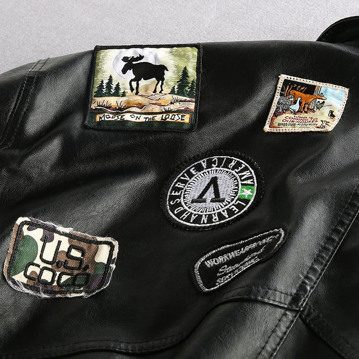 Loose PU Leather Motorcycle Jacket