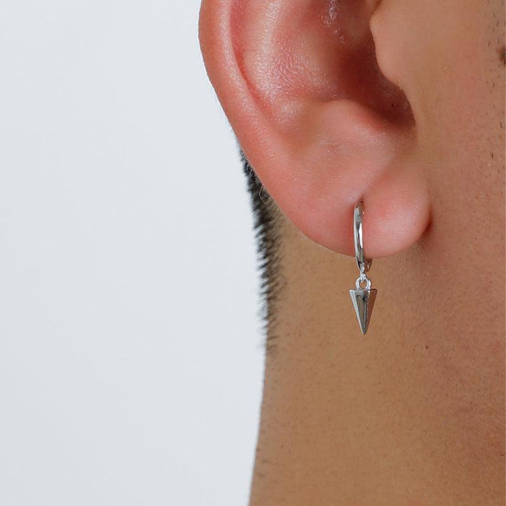 Tapered Drop Hoop Earrings