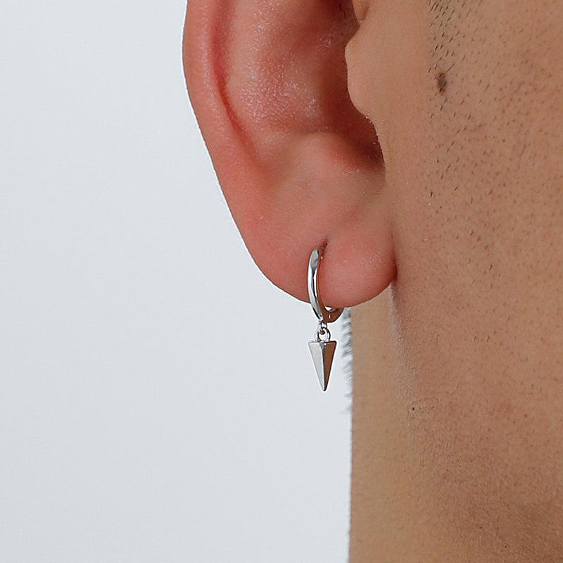 Tapered Drop Hoop Earrings