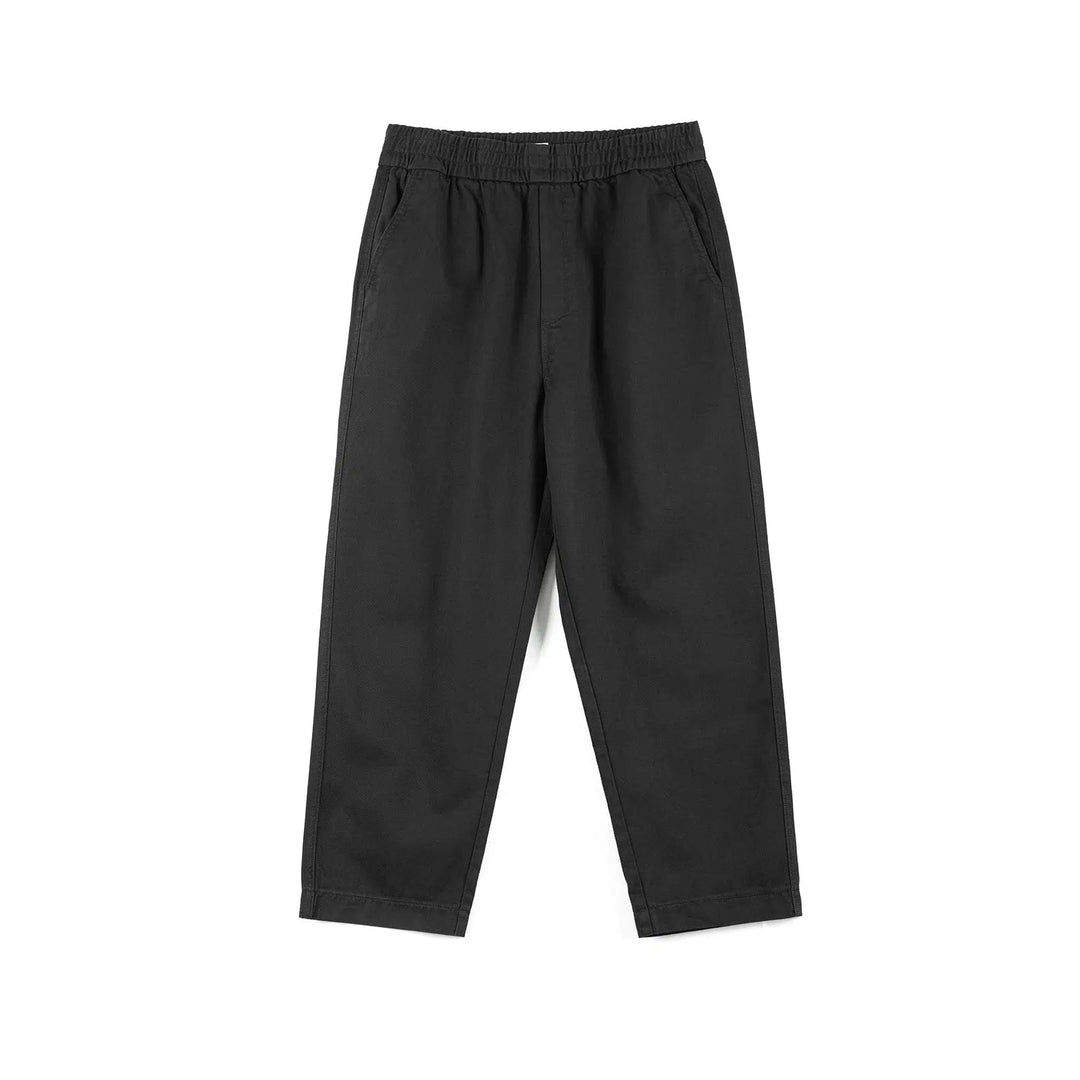 Tapered Elastic Waist Washed Pants