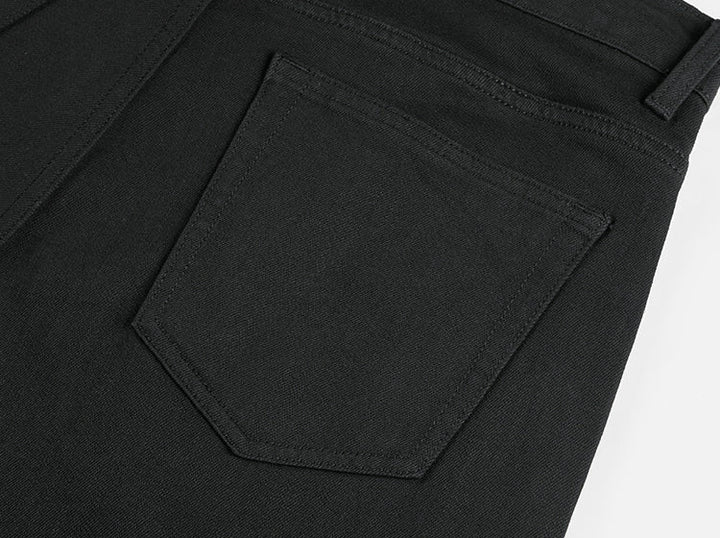 Tapered Stretch Black Straight Fit Jeans