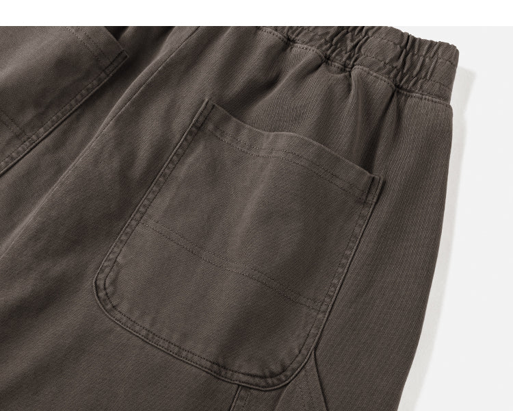 Tapered Washed Multi-pocket Pants