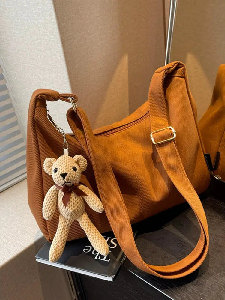 Teddy Bear Charm Shoulder Bag