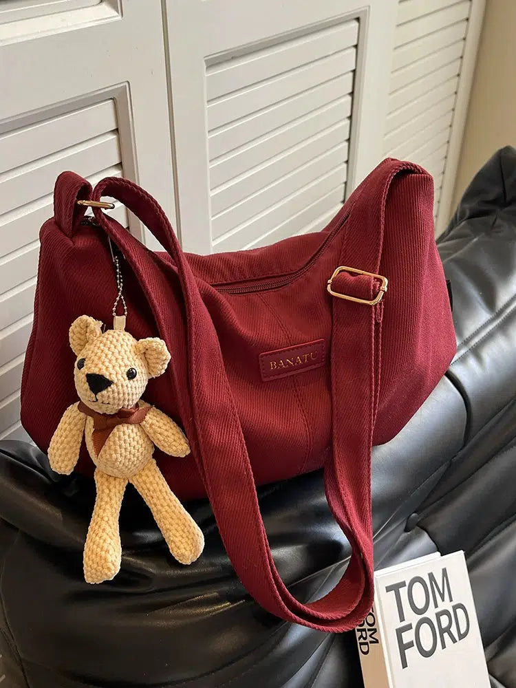 Teddy Bear Charm Shoulder Bag