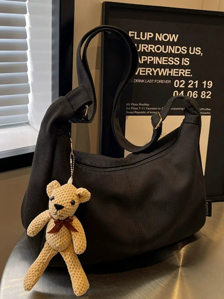 Teddy Bear Charm Shoulder Bag