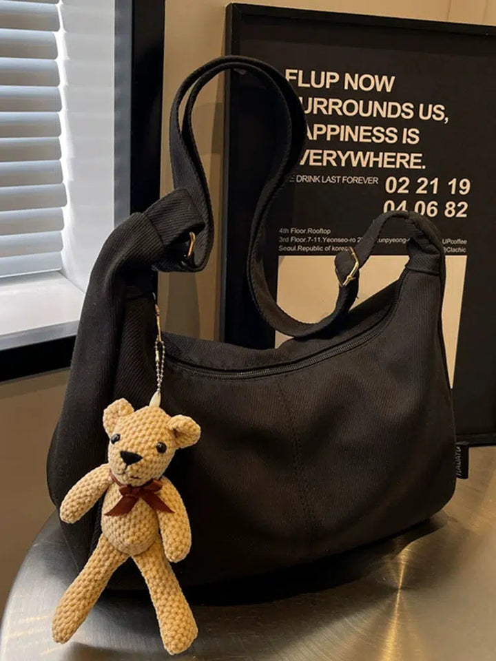 Teddy Bear Charm Shoulder Bag