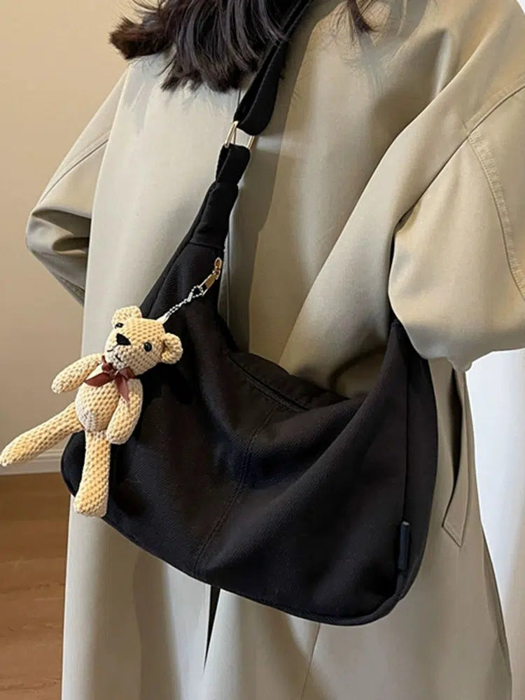 Teddy Bear Charm Shoulder Bag