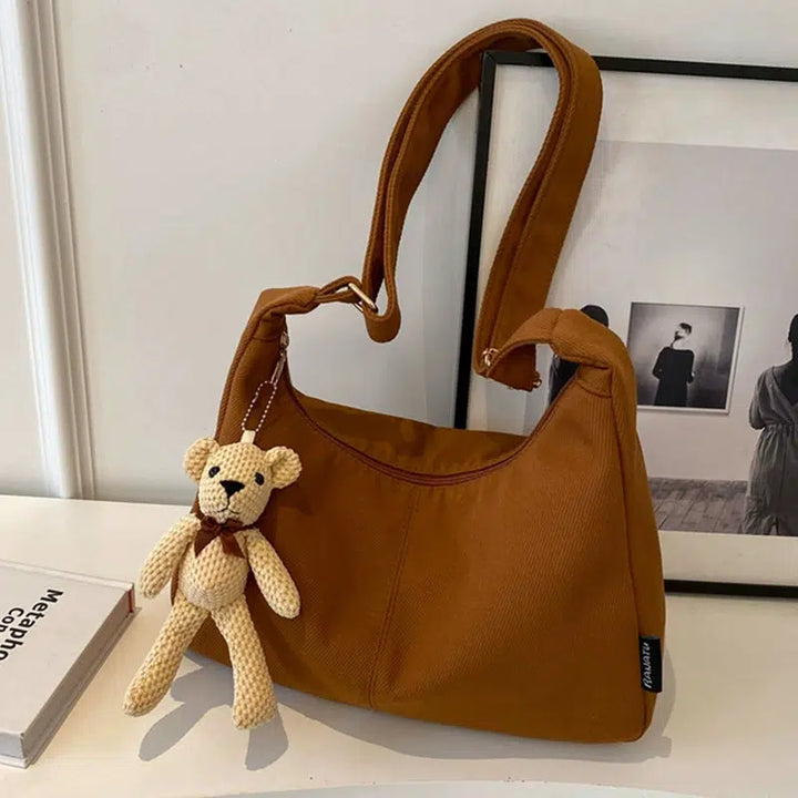 Teddy Bear Charm Shoulder Bag