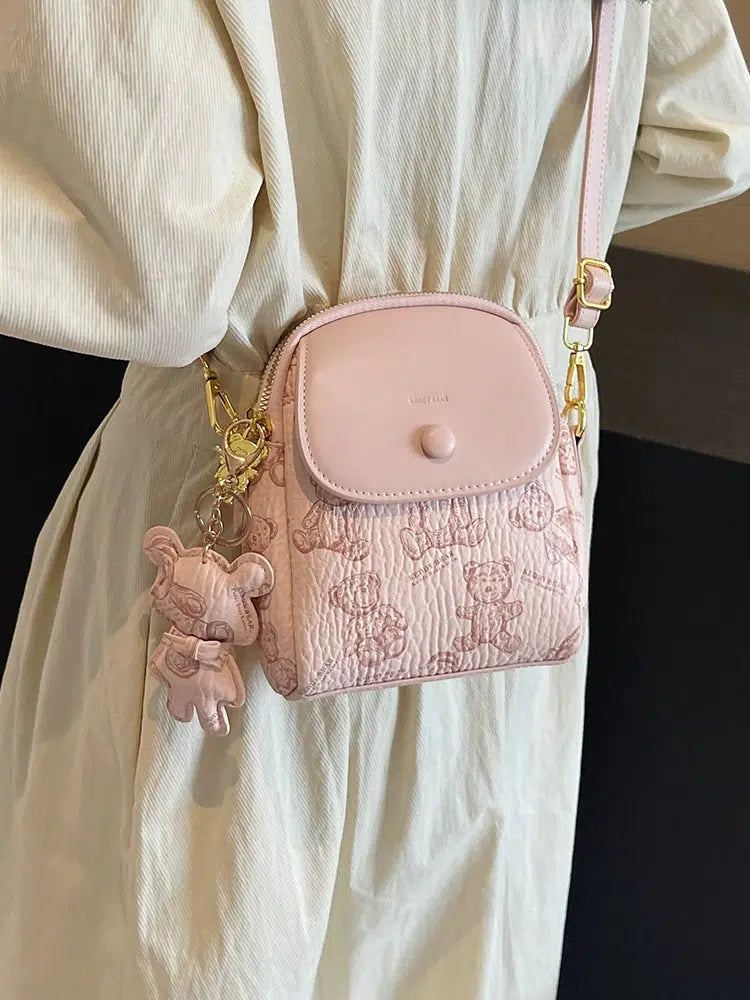 Teddy Bear Print Crossbody Bag