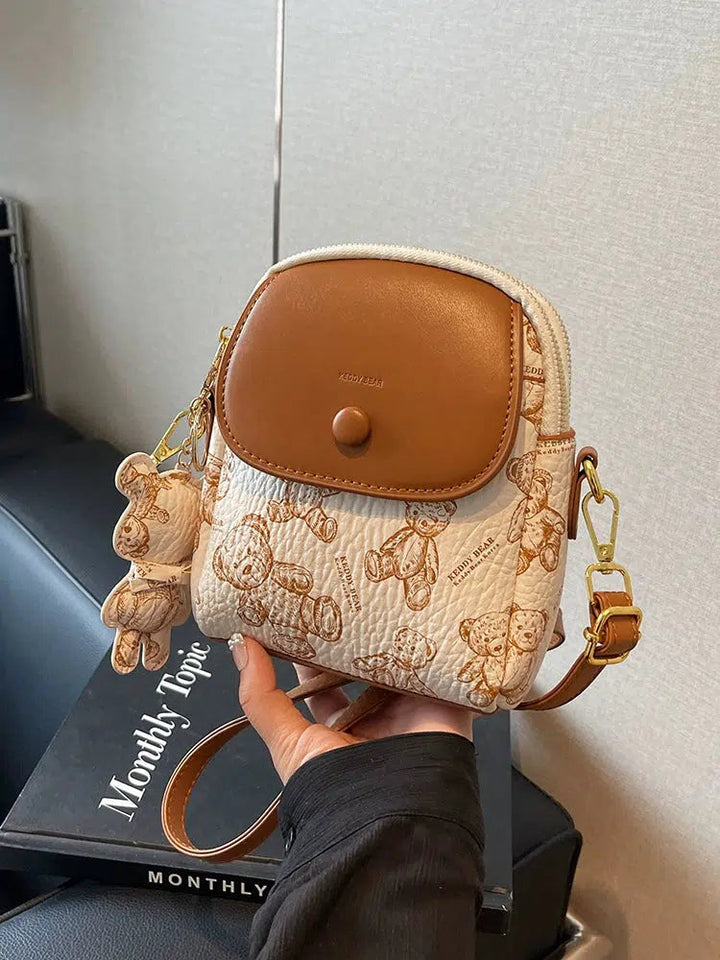 Teddy Bear Print Crossbody Bag