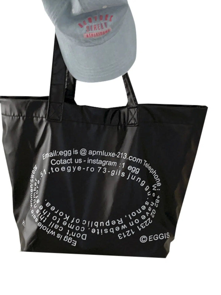 Text Design Canvas Tote Bag