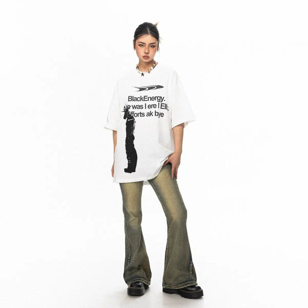 Text Portrait Print T-shirt