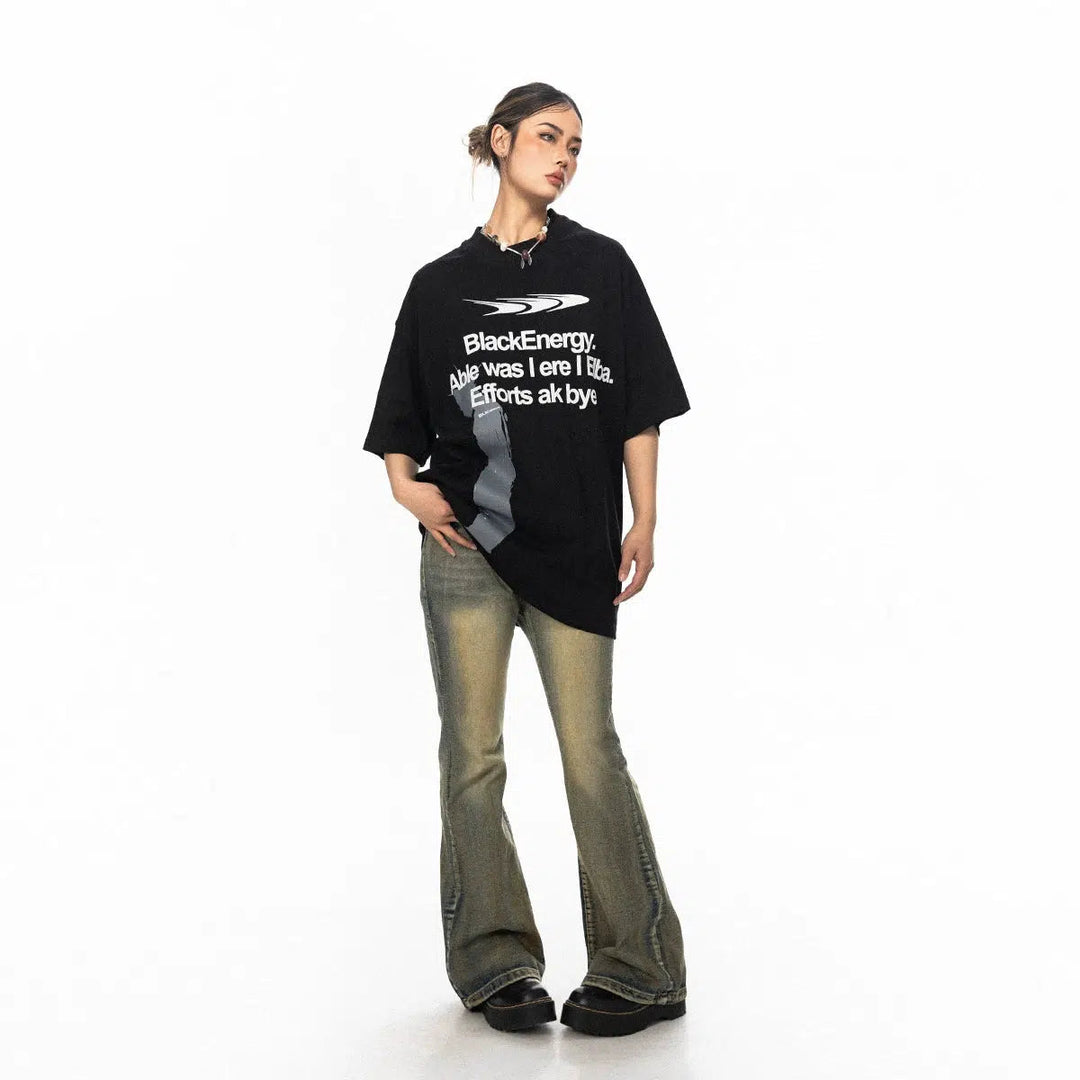 Text Portrait Print T-shirt