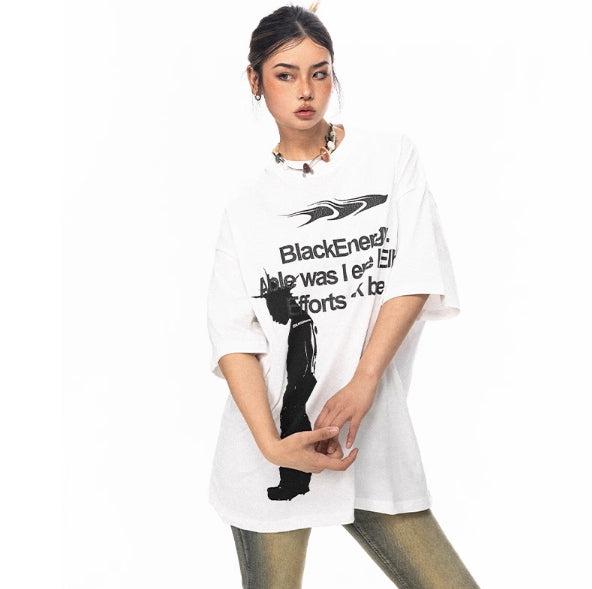 Text Portrait Print T-shirt