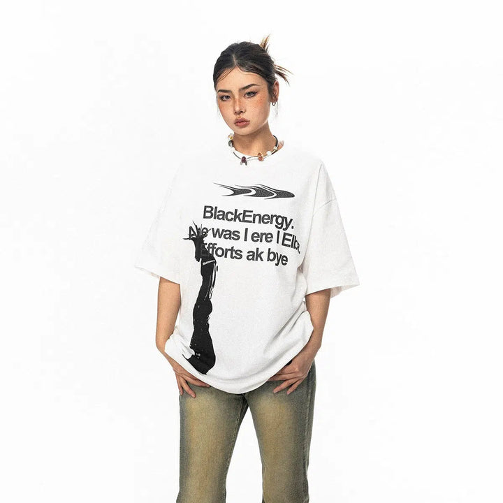 Text Portrait Print T-shirt