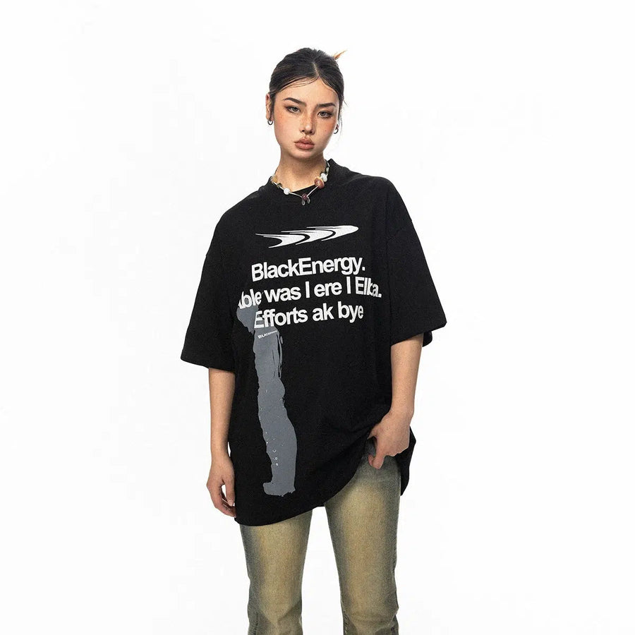 Text Portrait Print T-shirt