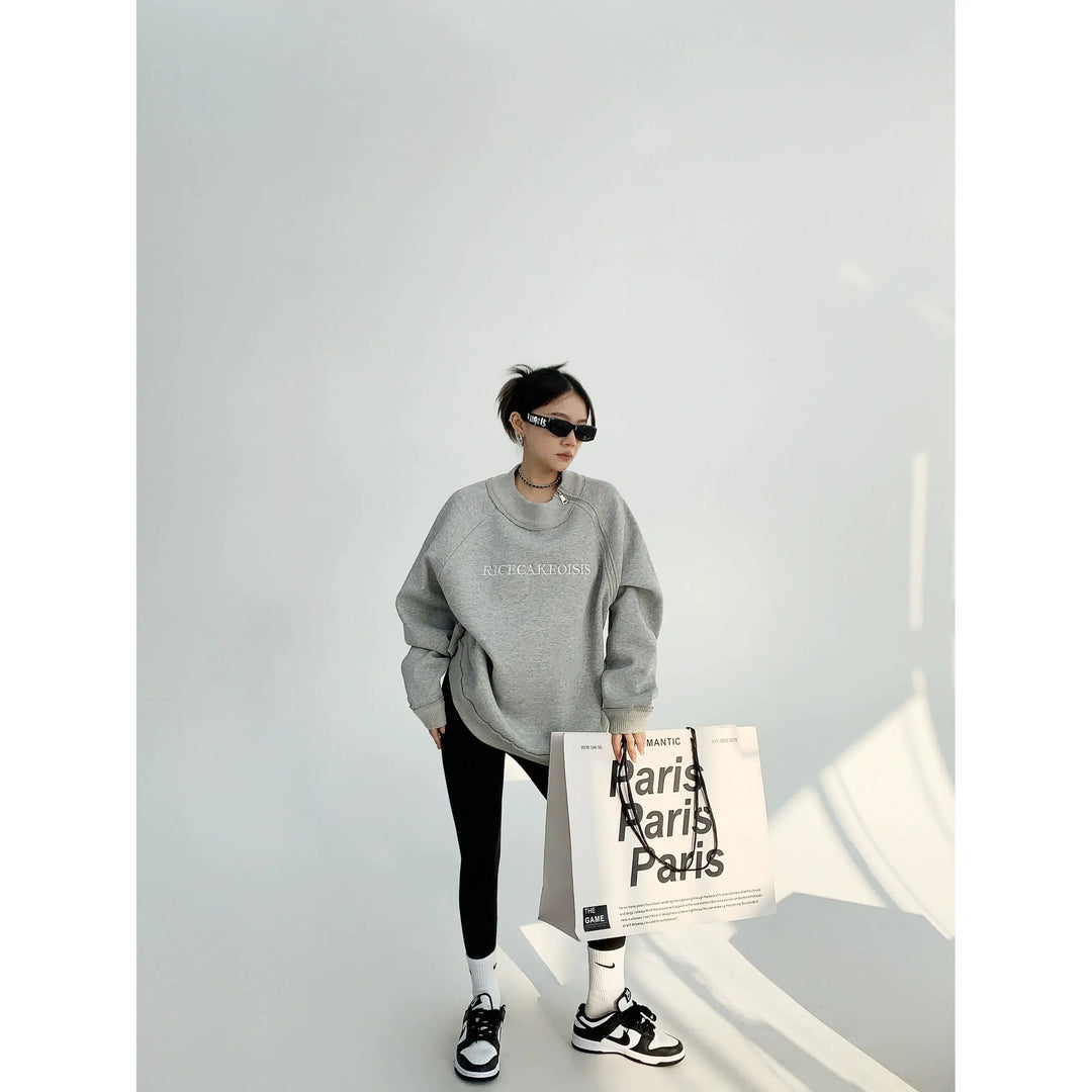 Text Print Casual Oversized Sweatshirt