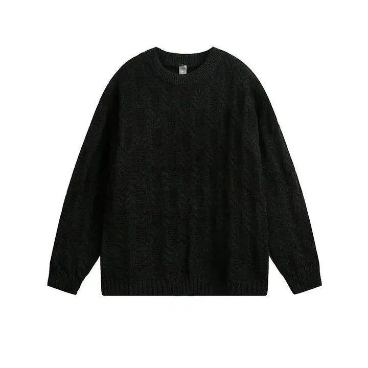 Textured Design Cable Knit Sweater