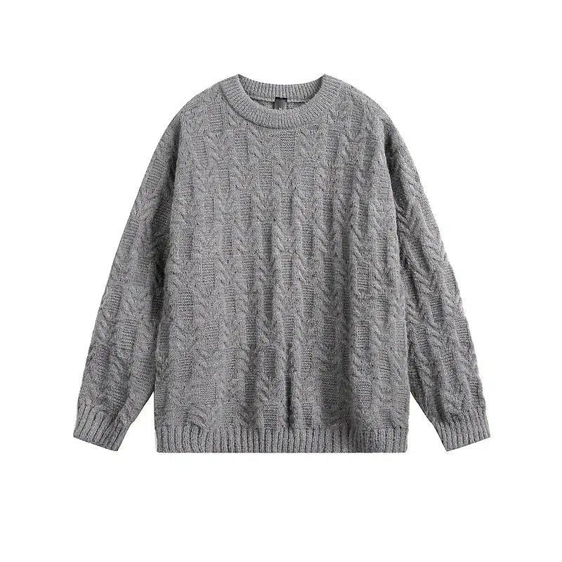 Textured Design Cable Knit Sweater