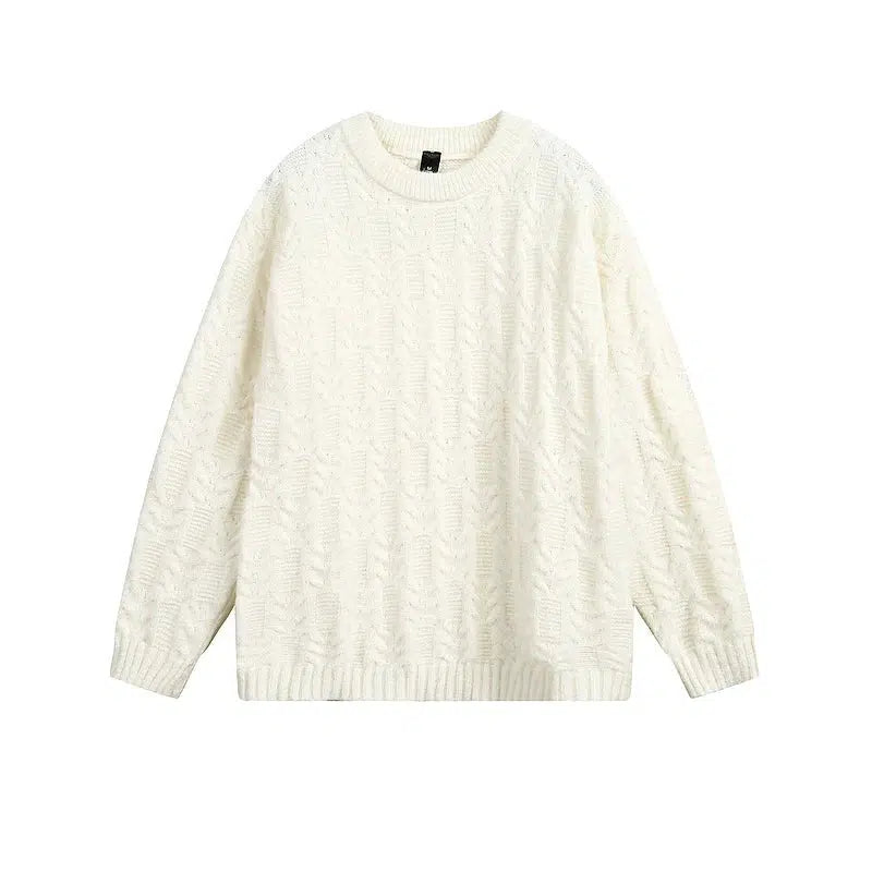 Textured Design Cable Knit Sweater