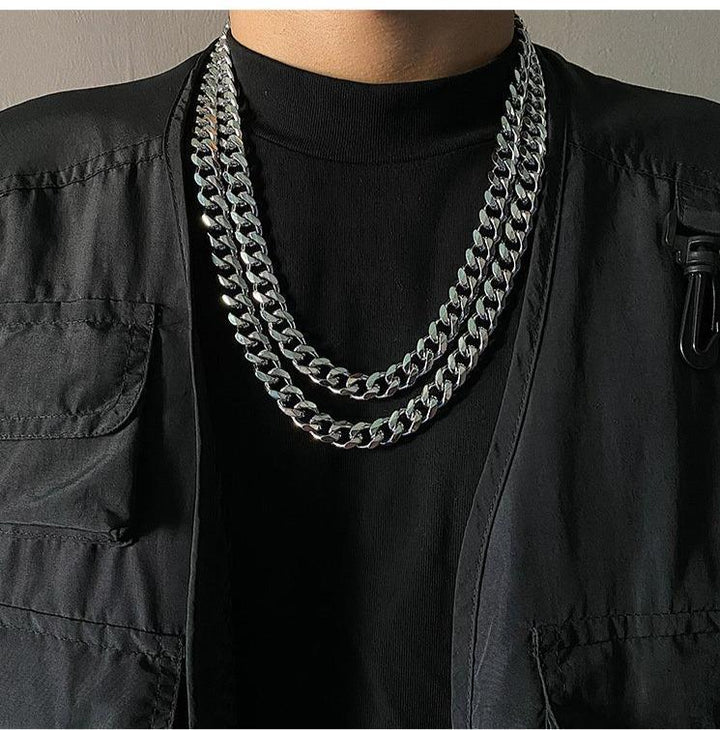 Thick Cuban Chain Necklace & Bracelet