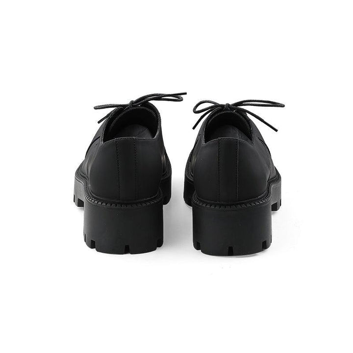 Thick-soled Black Square Toe Shoes