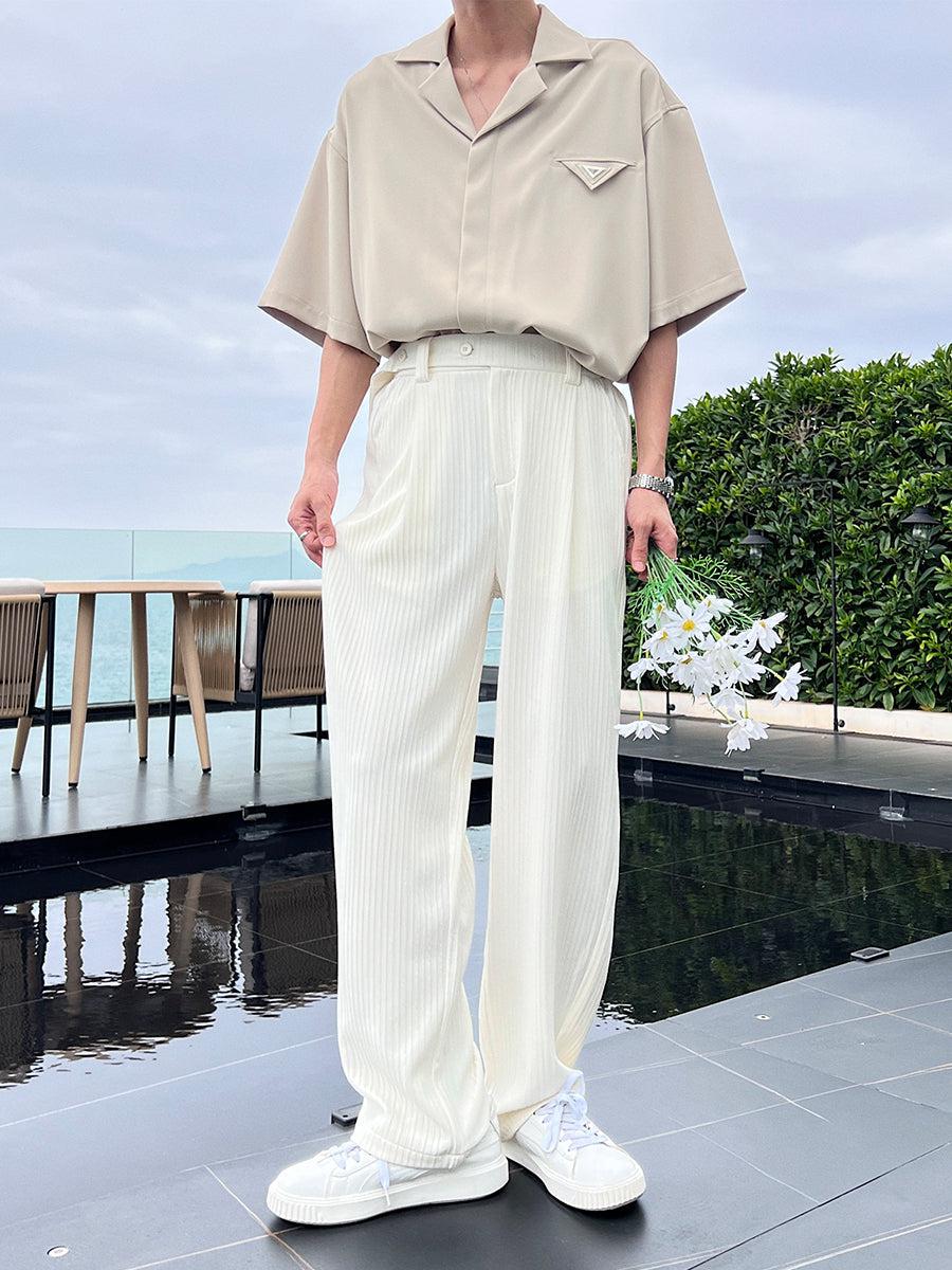 Thin Drape Pleated Suit Pants