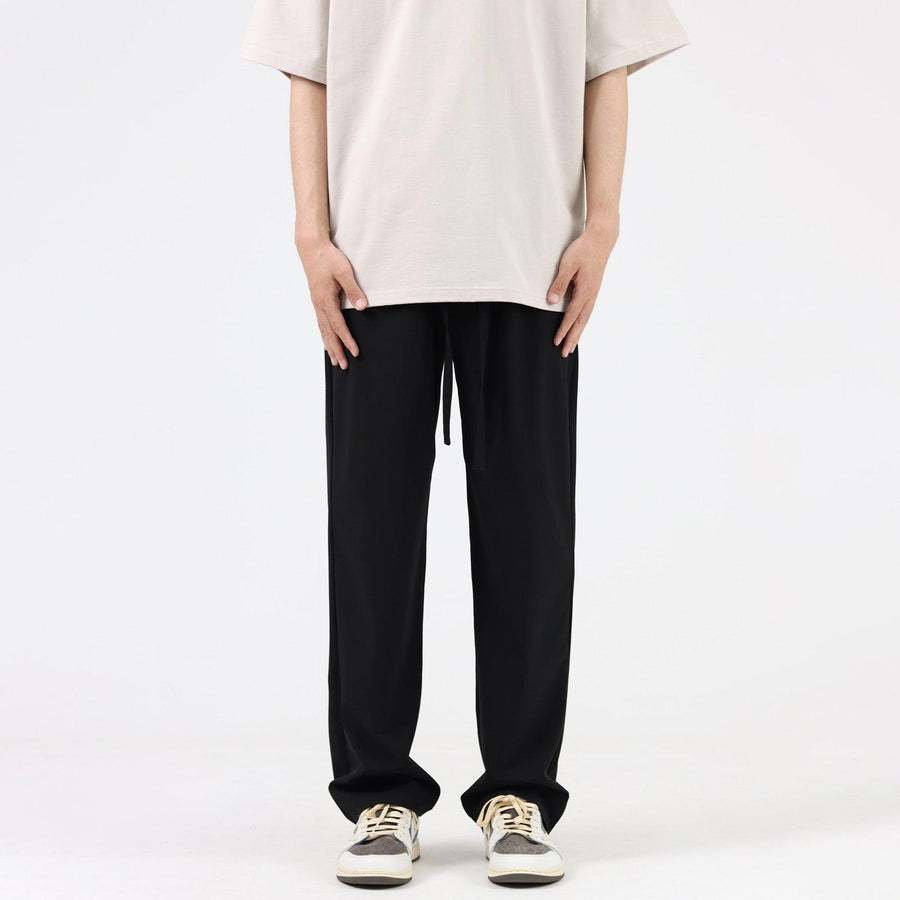 Thin Ice Silk Straight Drawstring Pants