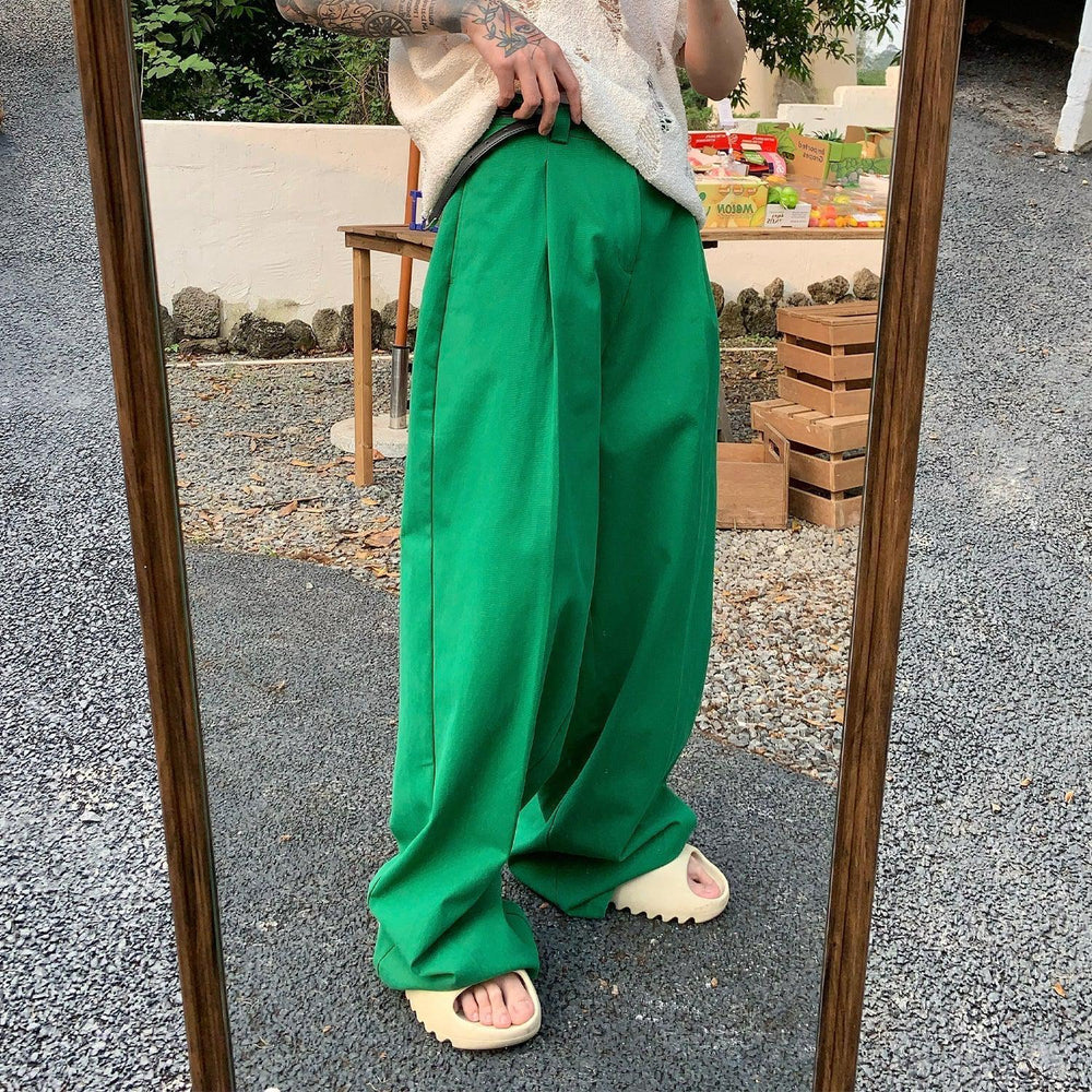 Thin Wide Leg Straight Pants