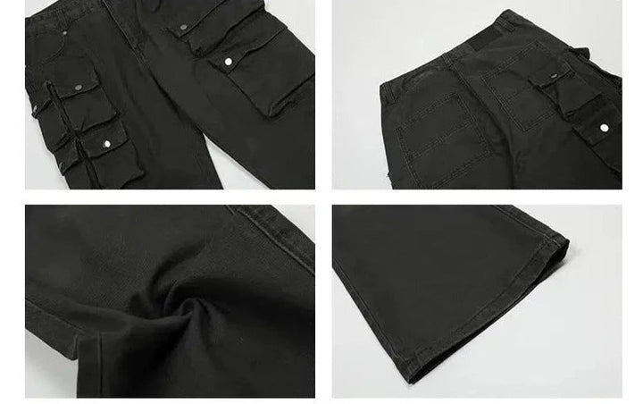 Three-dimensiona Multi-pocket Cargo Jeans