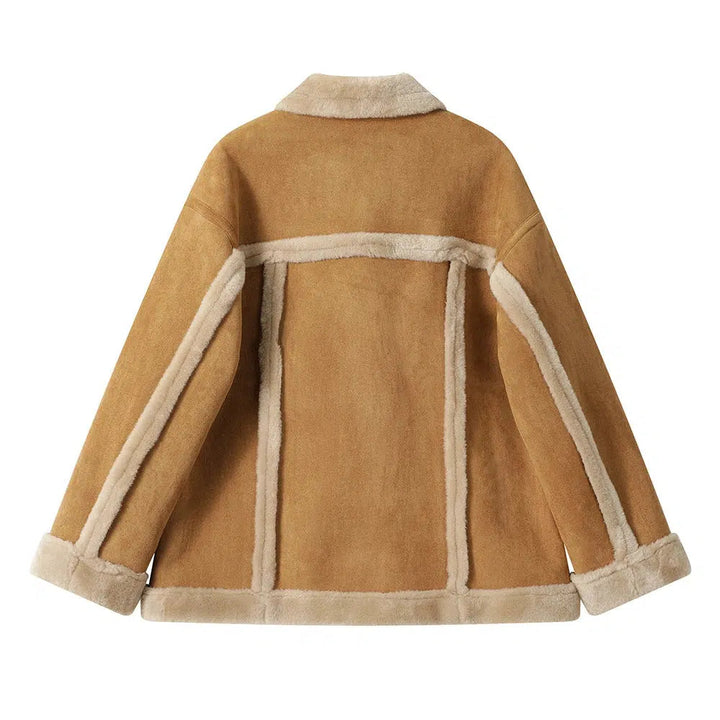 Toggle Front Shearling Coat