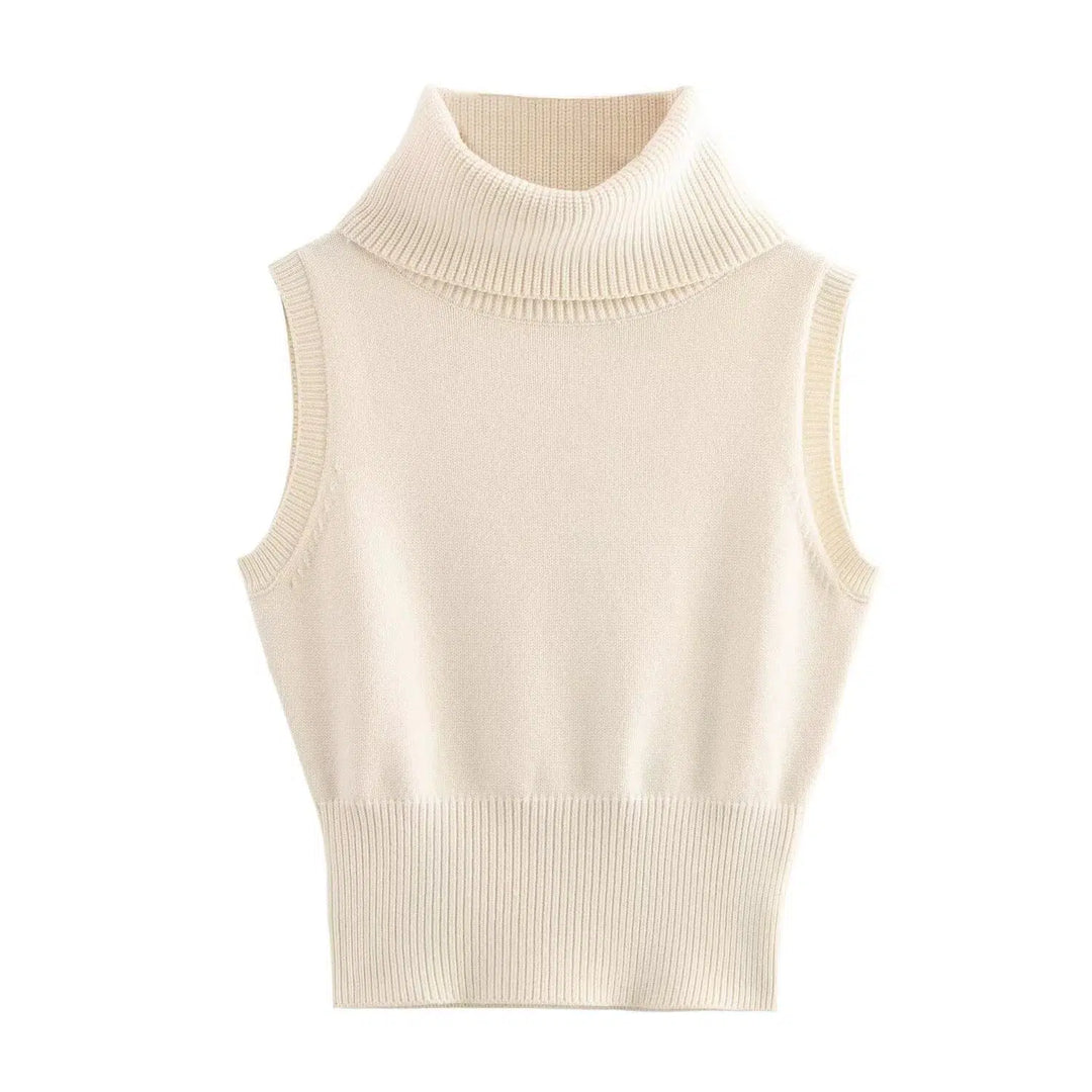 Turtleneck Sleeveless Knit Top