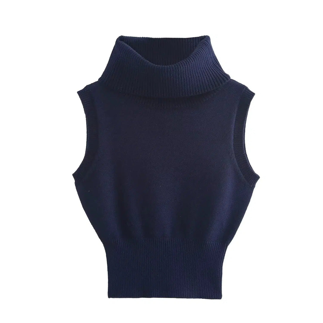 Turtleneck Sleeveless Knit Top