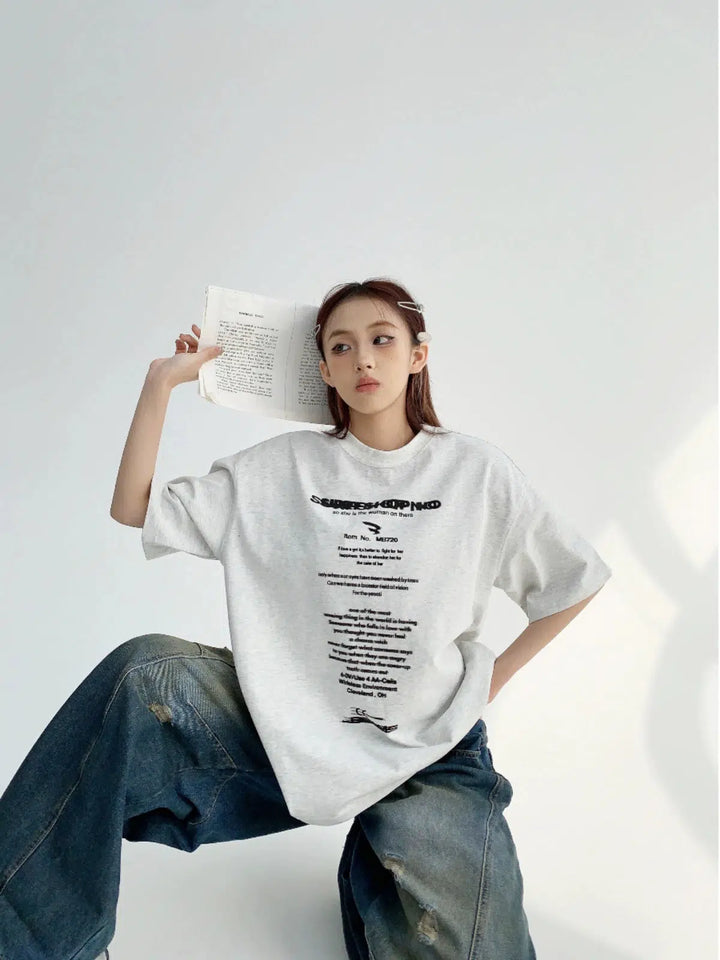 Loose fit Casual Letter Print T-shirt