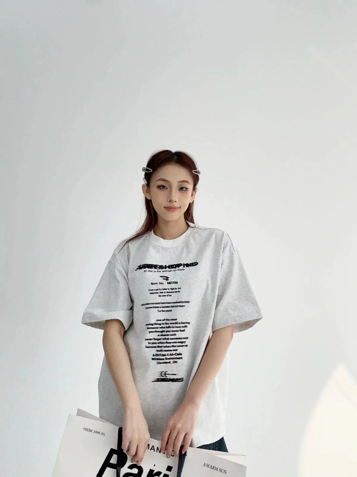 Loose fit Casual Letter Print T-shirt