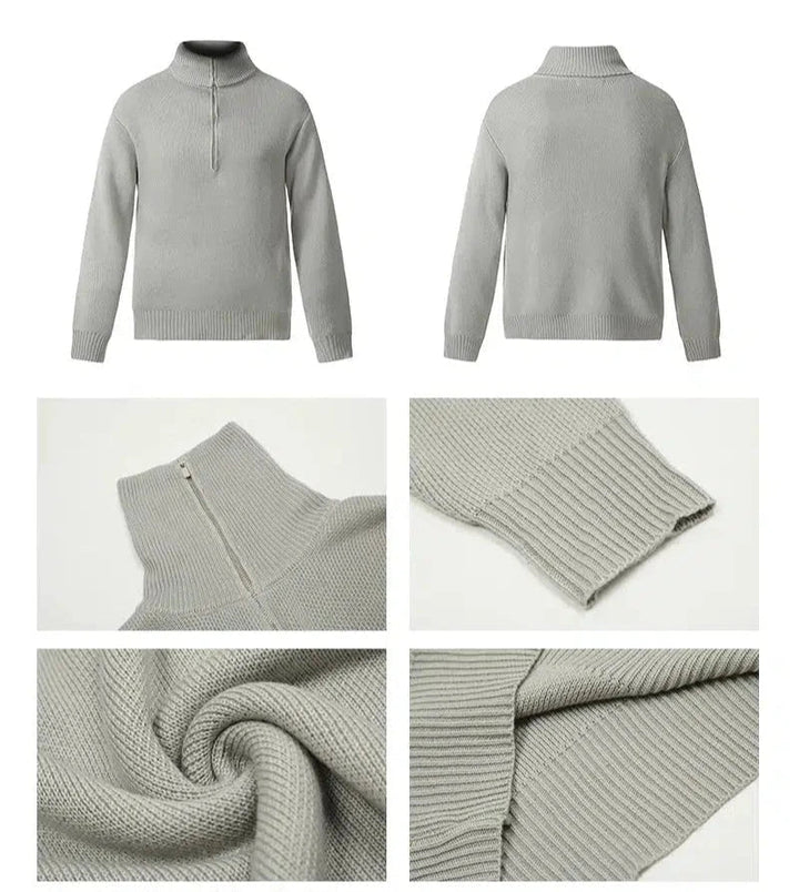 Turtleneck Zipper Knit Sweater