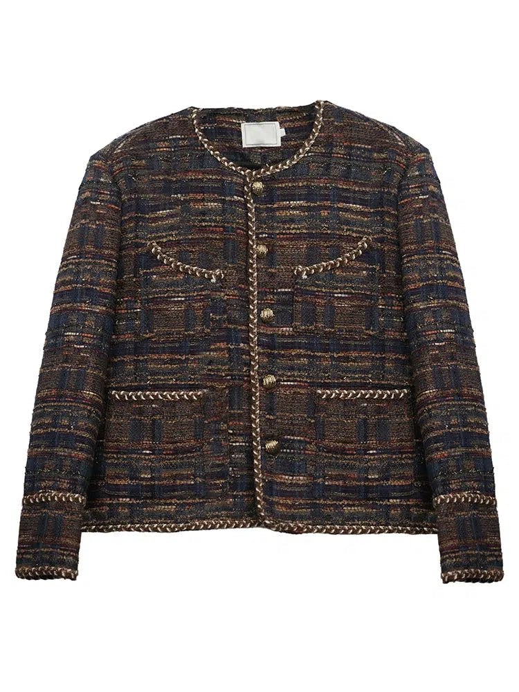 Tweed Button-front Jacket